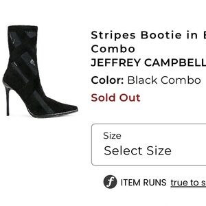 Jeffrey Campbell Black Combo Striped Bootie